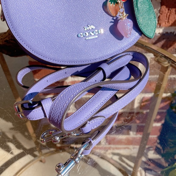 NWT Coach Blueberry Crossbody with Handmade Strawberry Cluster Bag Charm CR253 - Picture 8 of 9